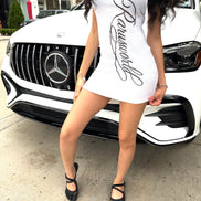 White “Cursive” tank dress